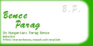 bence parag business card